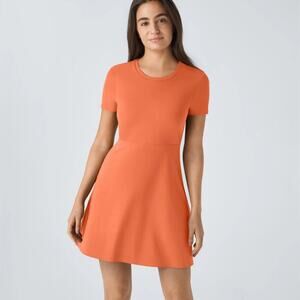 Halara Twisted Cut Out Flare Mini Dress in Dusty Orange Size L NWT
